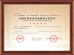 Demonstration Unit of China Credit Enterprise Certification System